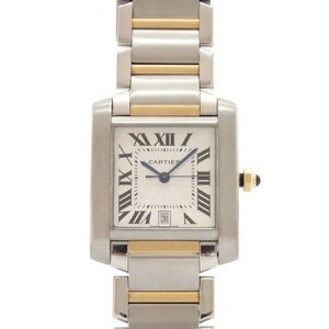 Cartier Tank Française LM Combi W51005q4 SS 18K Yellow Gold Silver Automatic